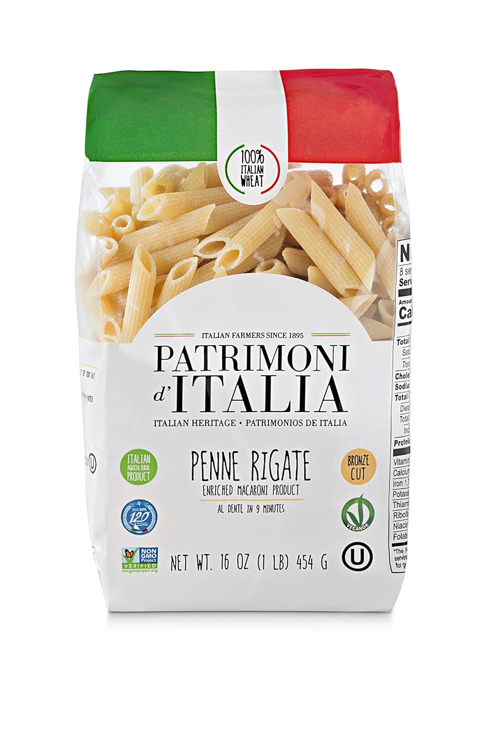 Patrimoni d'Italia Penne Rigate, 1 Pound (Pack of 12)