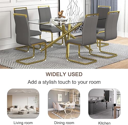 Miniatura 64 de Sillas de Comedor Modernas - Juego de 4 sillas para mesa de comedor, sillas de comedor blancas, patas cromadas plateadas para comedor, sillas de