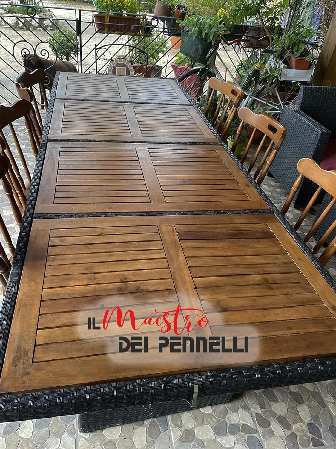Impregnante legno esterni per ciclo cerato professionale ad acqua 5lt Maestro (Noce Scuro)