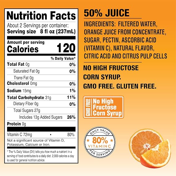 Langers Orange Cocktail, 15.2 Fl Oz (Pack of 12)