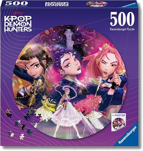 Ravensburger - Puzzle Adulto 500 piezas Redondo K Pop Demon Hunters Ravensburger