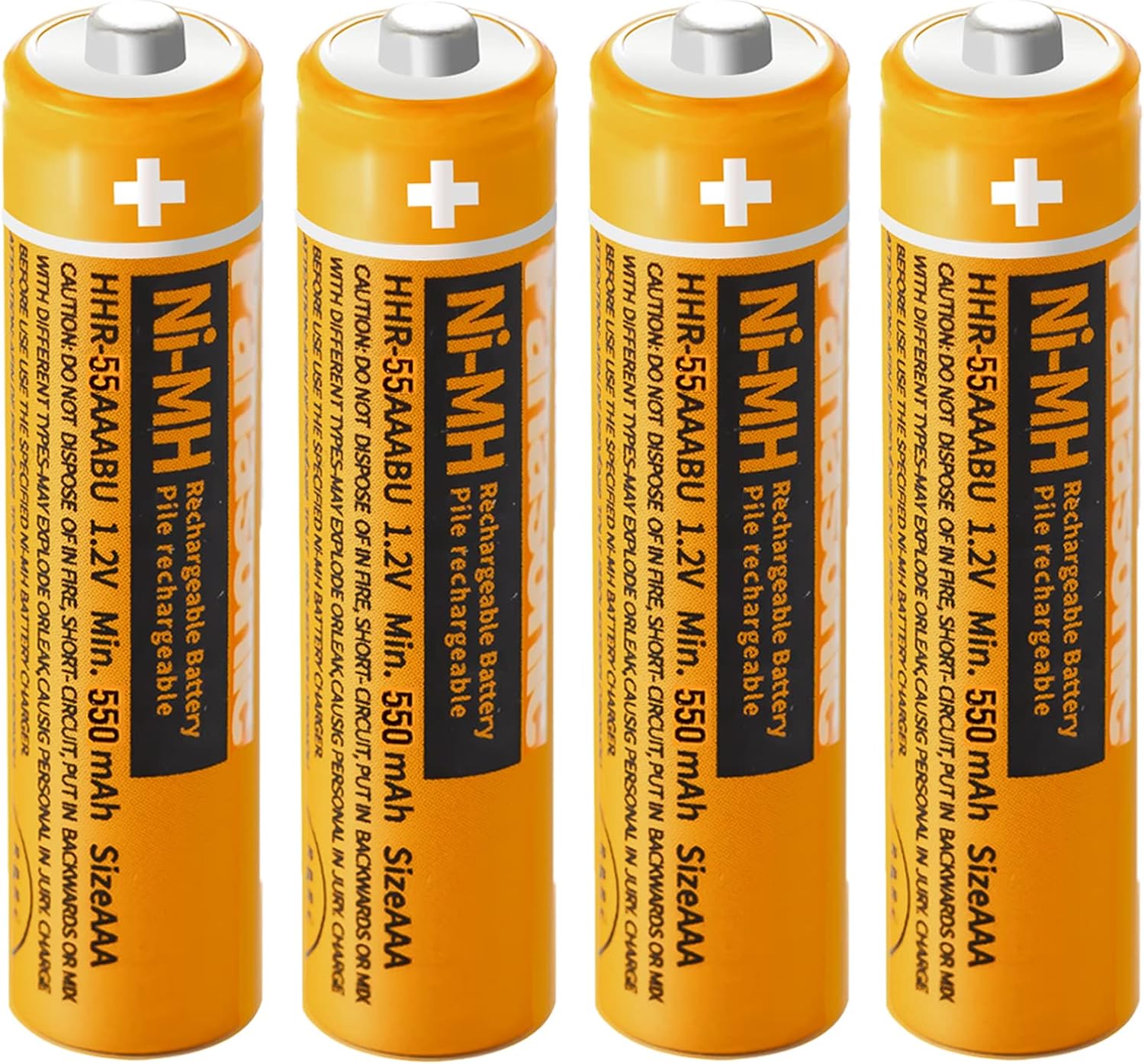 4 Pack HHR55AAABU NIMH AAA Rechargeable Cordless Phones Battery, 1.2V