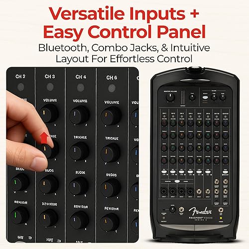 Miniatura 5 de Fender Paquete de sistema PA portátil Passport Venue S2 con soportes de altavoz compactos, micrófono, clip de soporte de micrófono, cable XLR