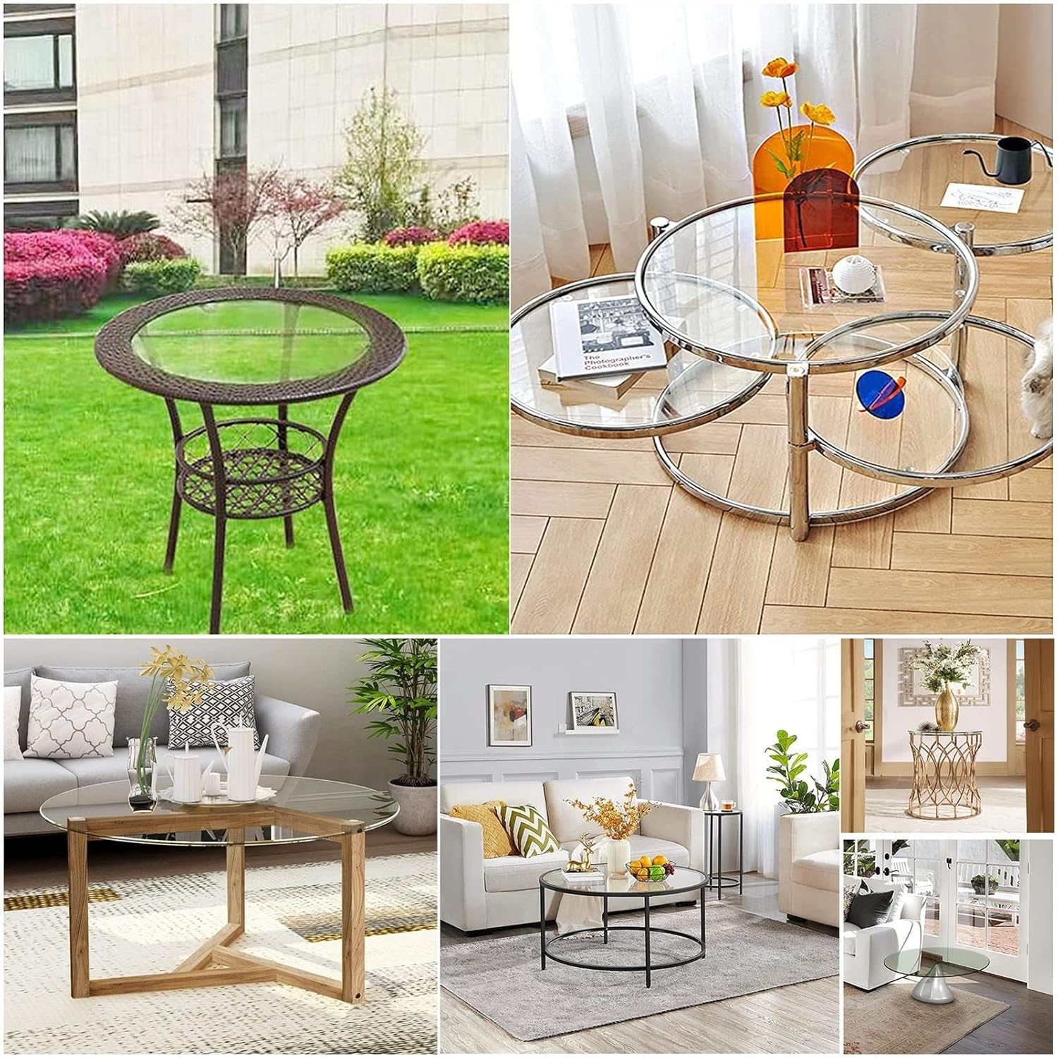 Round Tempered Glass Top - Polished Edge Plate Glass,Ø 500mm 600mm 700mm 800mm, 9mm Thick, with Nonslip Pad, Dining Table/Coffee Table/Desk Clear Table Top (Color : Clear, Size : 58CM (23IN))