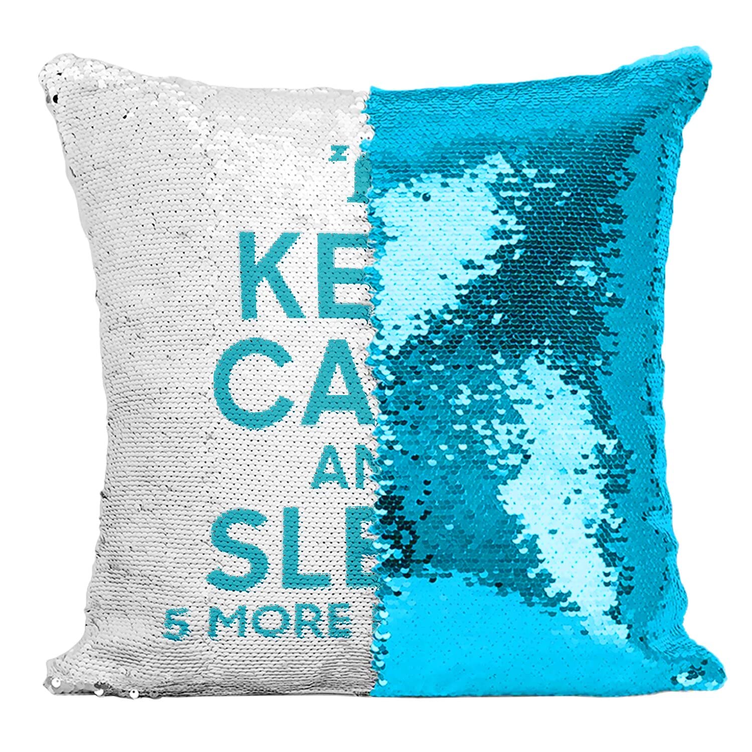 Coussin paillettes Keep Calm pour une déco de chambre cosy