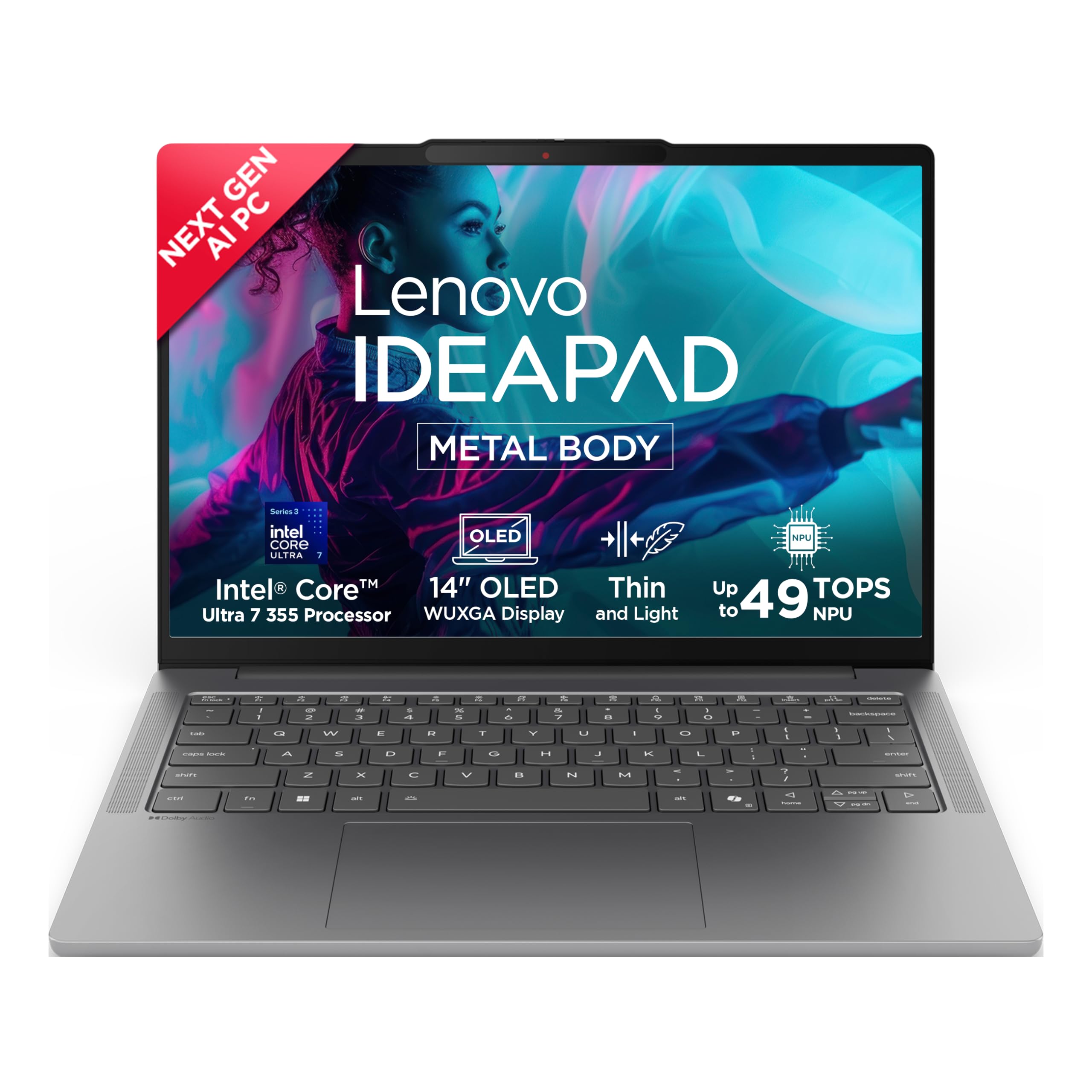 Lenovo IdeaPad Slim 5 Intel Core Ultra 7 355 16GB RAM 512GB SSD 16" (40.6cm) WUXGA OLED Copilot+ PC Windows 11 MSO 365 Basic+Office 2024 1Yr ADP Free Grey 1.4Kg 83S5005KIN AI Laptop-image-45