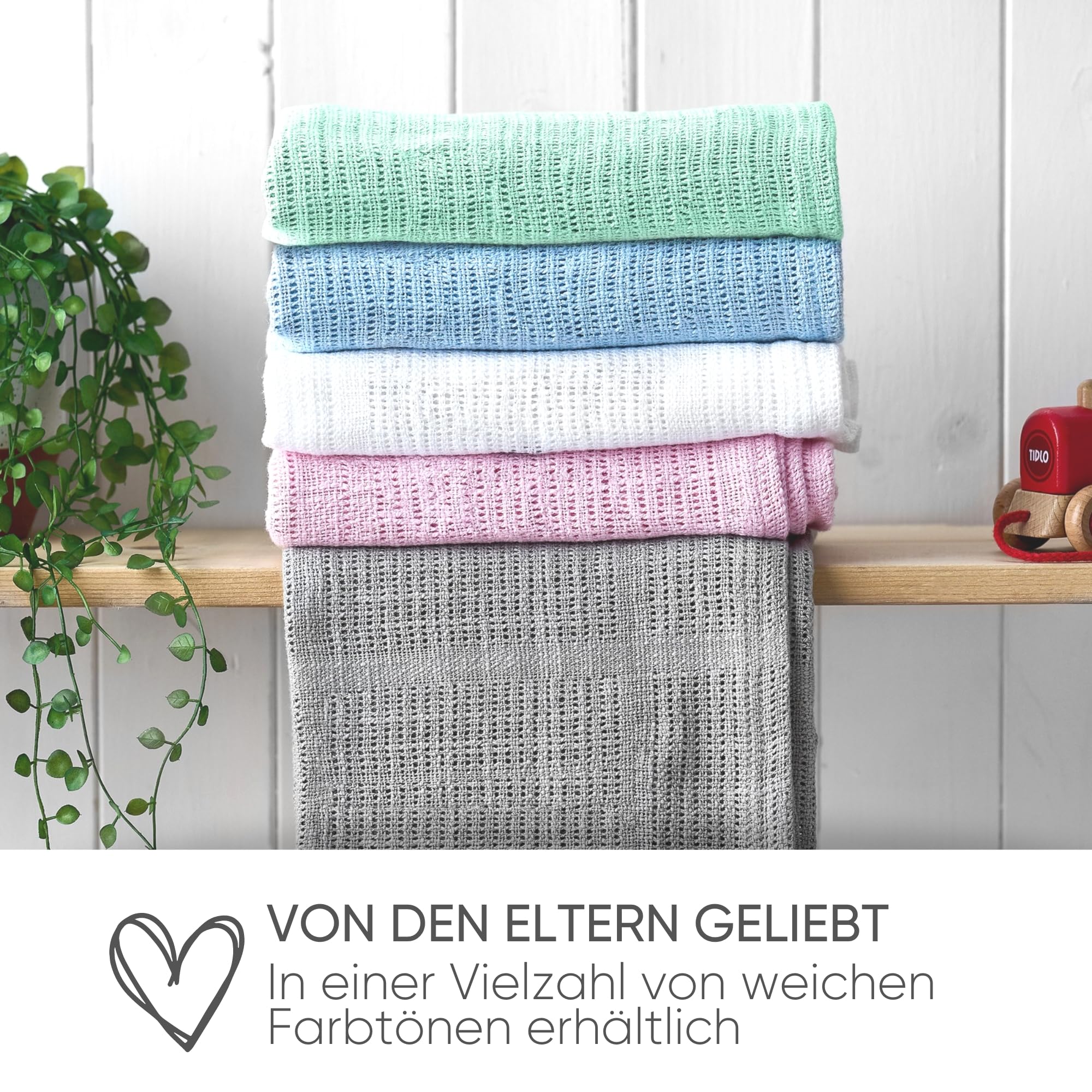 Bloomsbury Mill – Doppelpack – 100% Reine Bio-Baumwolle – Besonders Weiche Babydecke/Kuscheldecke – 75cm x 95cm - Kinderwagen/Reisekorb/Tragekorb - Weiß