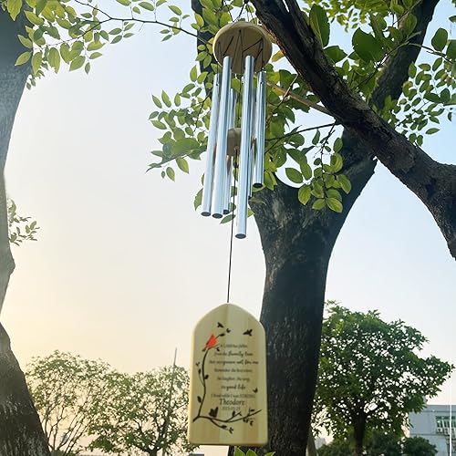 Miniatura 5 de Campanillas de viento cardenales  Campanillas conmemorativas personalizadas para seres queridos  Regalos de duelo y condolencias