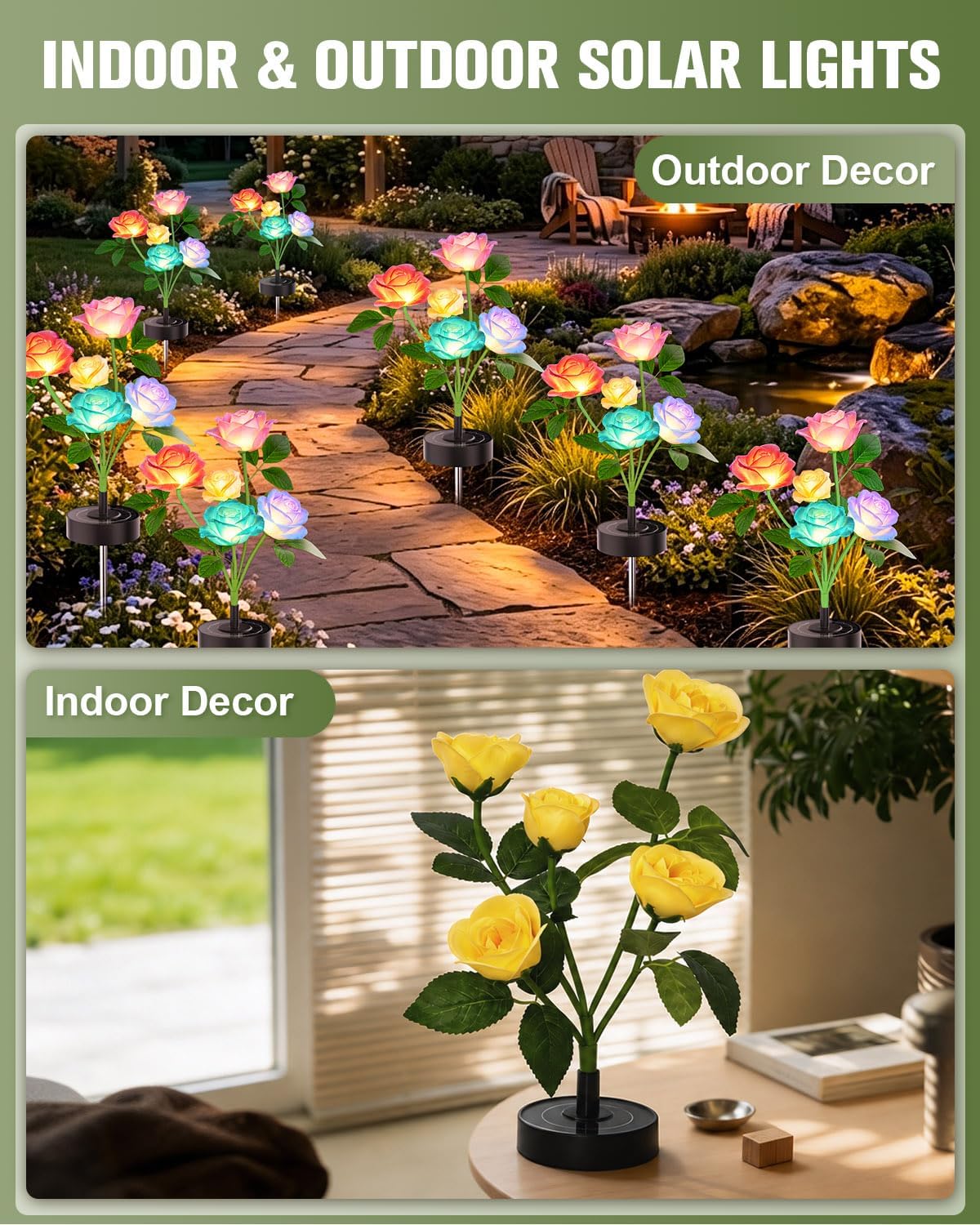 Solar Lights Outdoor, Dual Use Flower Lights with 40H Runtime image 3
