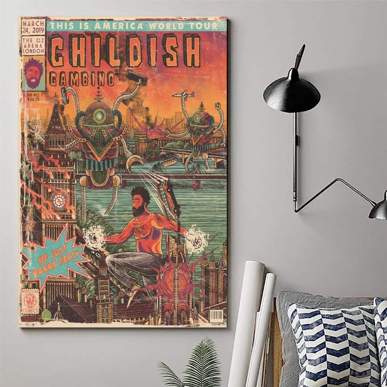 Poster Childish Gambino Vintage - Impression Sur Toile 40x60cm Sans Cadre - Décoration Murale Salon, Chambre