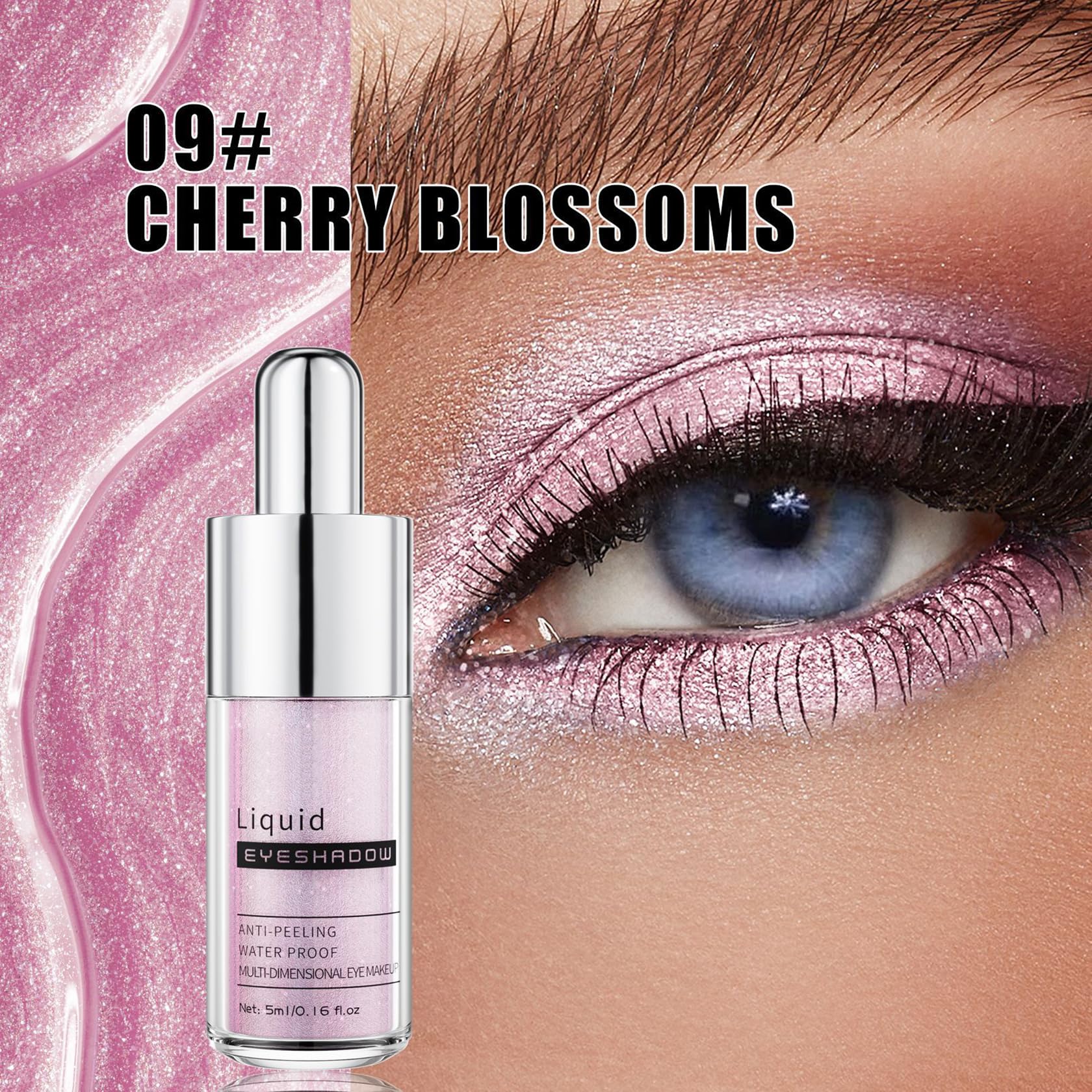Shin Liquid Glitter Eyeshadow, Metallic Shimmer Makeup, Waterproof, Smudge Proof, Long Lasting & Highly Pigmented Eye Gloss - Image 2