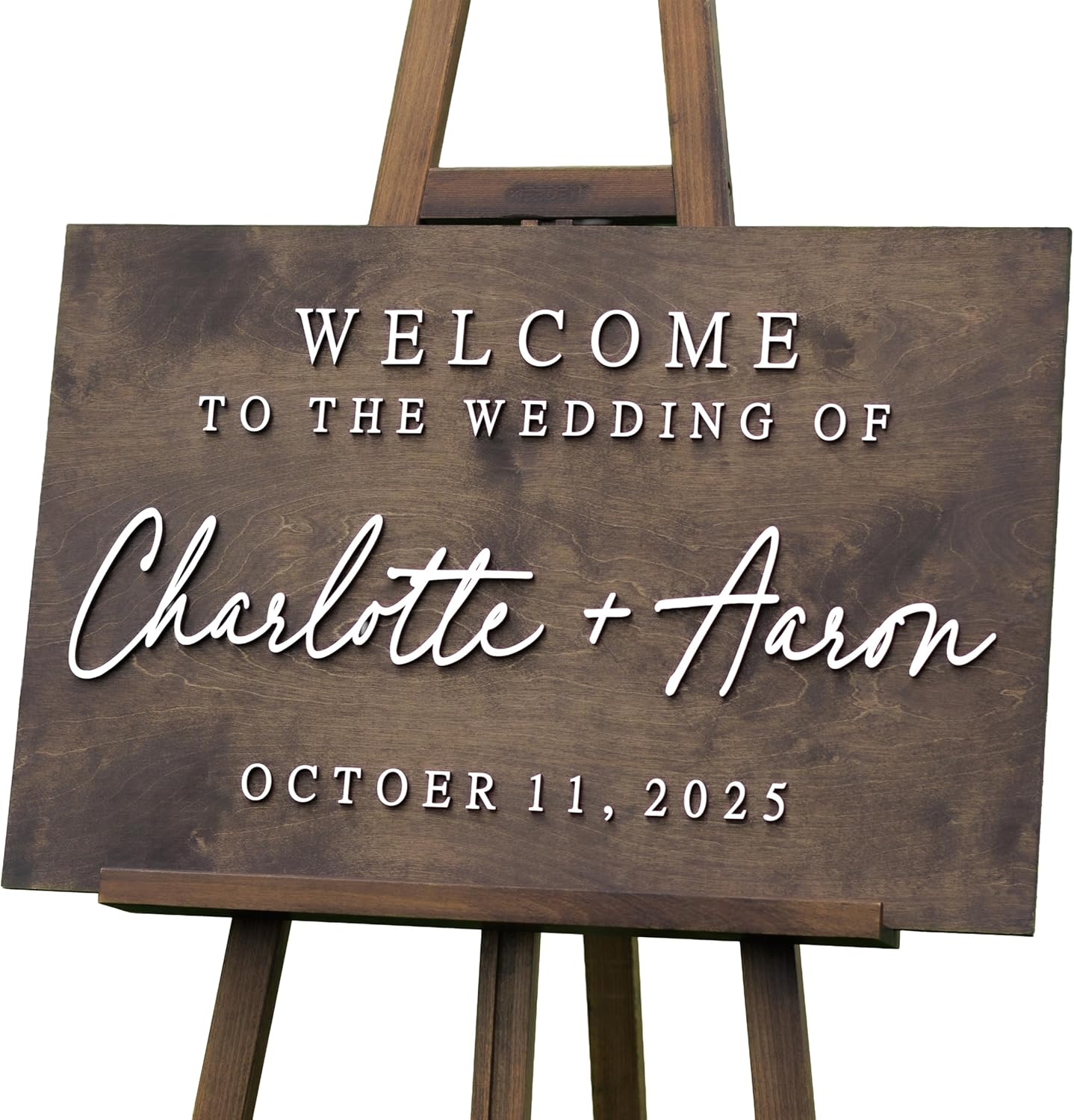 Modern 3D Welcome Wedding Sign, Personalized Rustic Welcome Sign, Wooden Welcome Sign, Custom Wedding Sign, Personalized Wedding Decor
