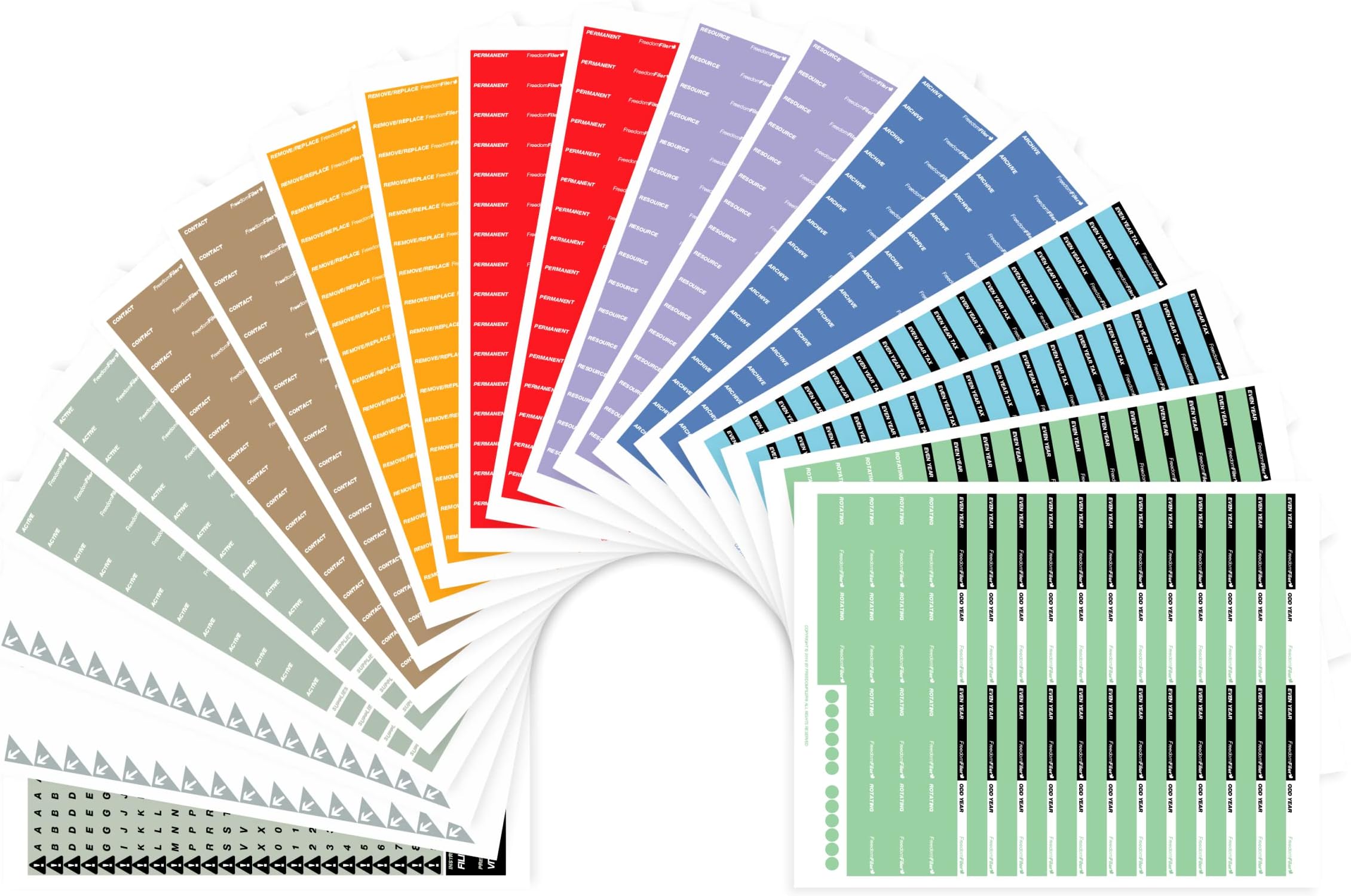 Assorted Blank File Labels 1/5 Tab, 19-Pack
