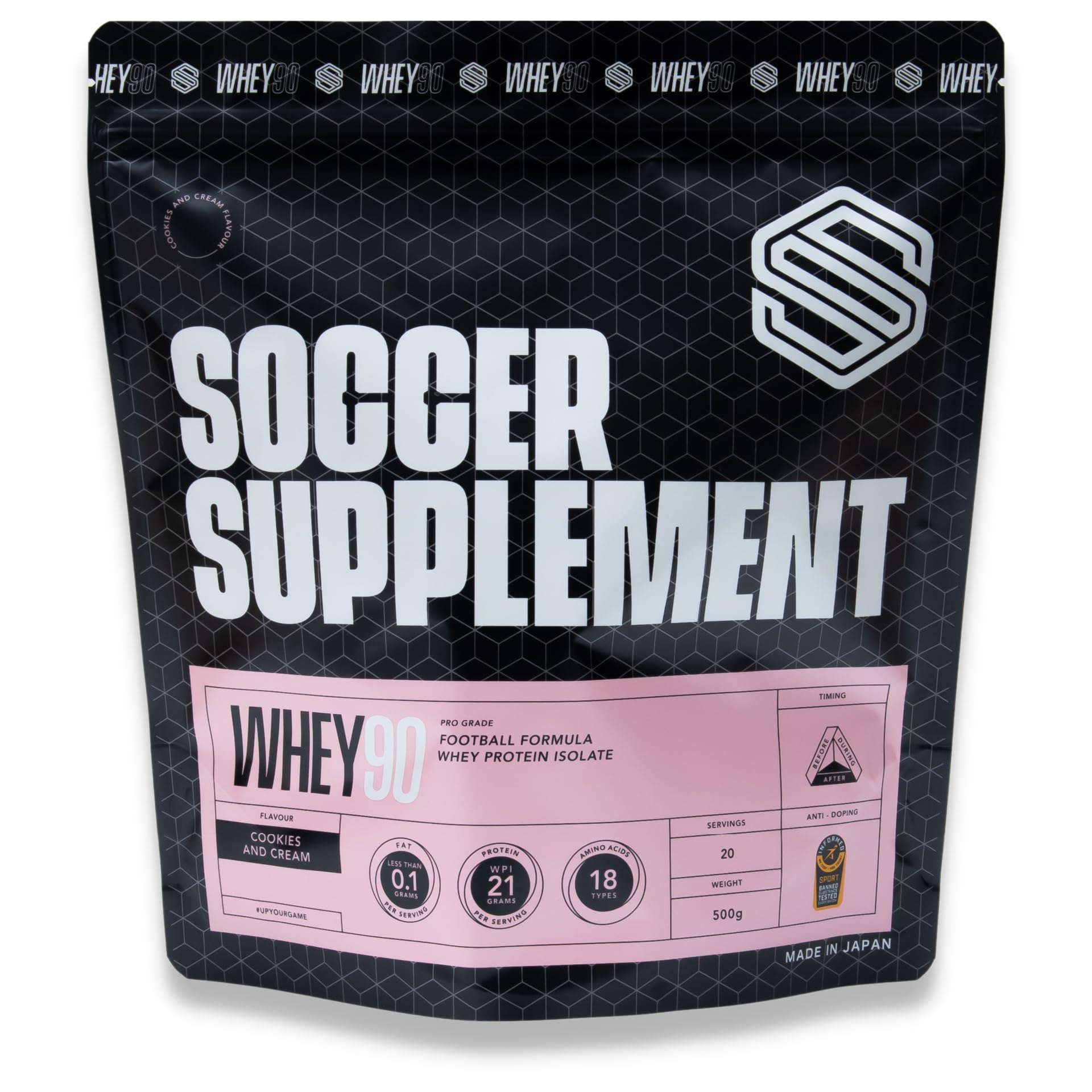 Amazon | サッカーサプリメント WHEY90 ホエイプロテイン 500g WPI 