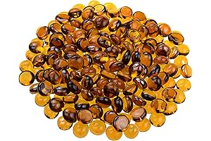 Flat Glass Gems/Beads/Stones for Vase Filler, Table Scatter, Games - 1 Lbs (14-16mm, Approx. 5/8")
