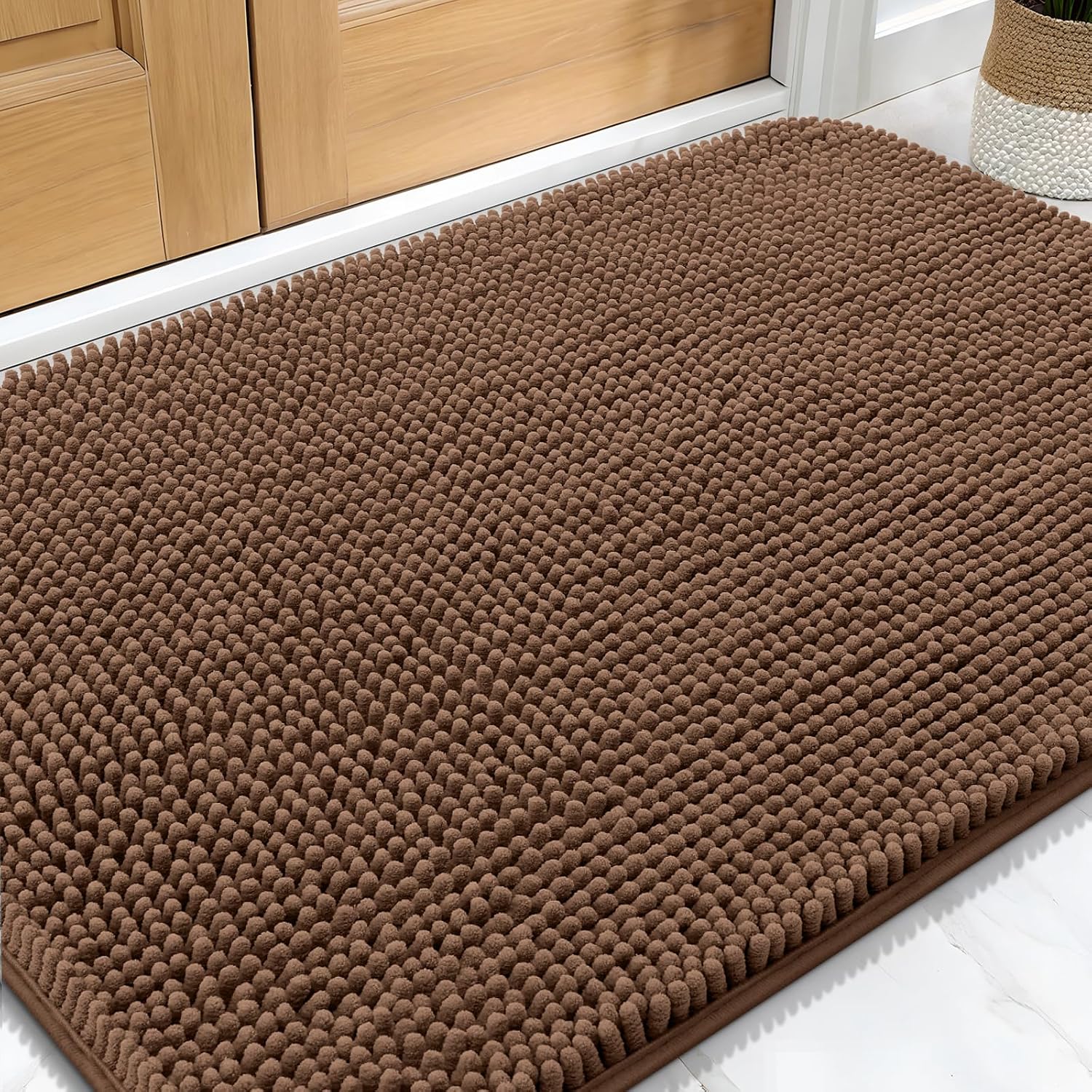  Dog Door Mat for Muddy Paws 30x20, Super Absorbent Chenille Mud Mat