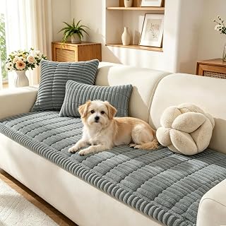MAXIJIN Fuzzy Pet Couch Covers for Dogs Non Slip Sofa Cover for Pets