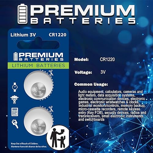Miniatura 2 de Batería CR1220 Premium de litio de 3 V para monedas, baterías de alta capacidad de ingeniería japonesa (paquete de 6)