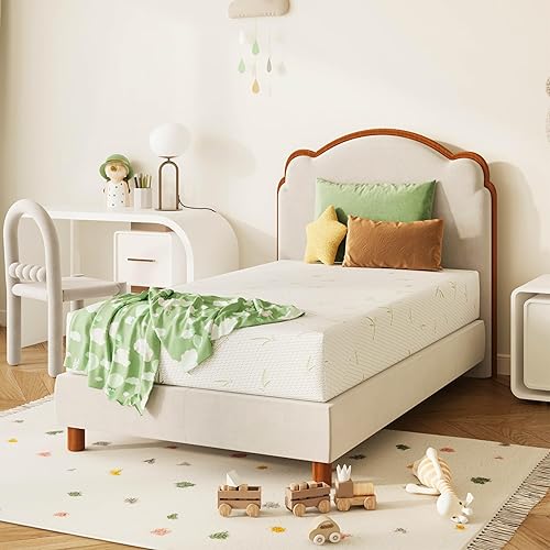 Miniatura 8 de Colchón individual de 12 pulgadas, colchón viscoelástica de té verde en una caja, certificado CertiPUR-US sin fibra de vidrio para litera, mediano,