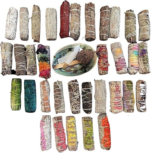 Miniatura 1 de Incienso personalizado con dos manchas de salvia hechas a mano de 4 pulgadas, variedad (incienso)