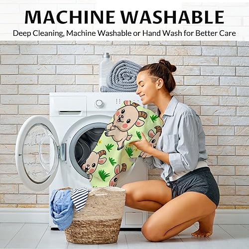 Miniatura 5 de Manta de cabra suave, mullida y cálida, manta pequeña de 40 x 50 pulgadas para sofá, manta deportiva verde, regalos para niñas y niños