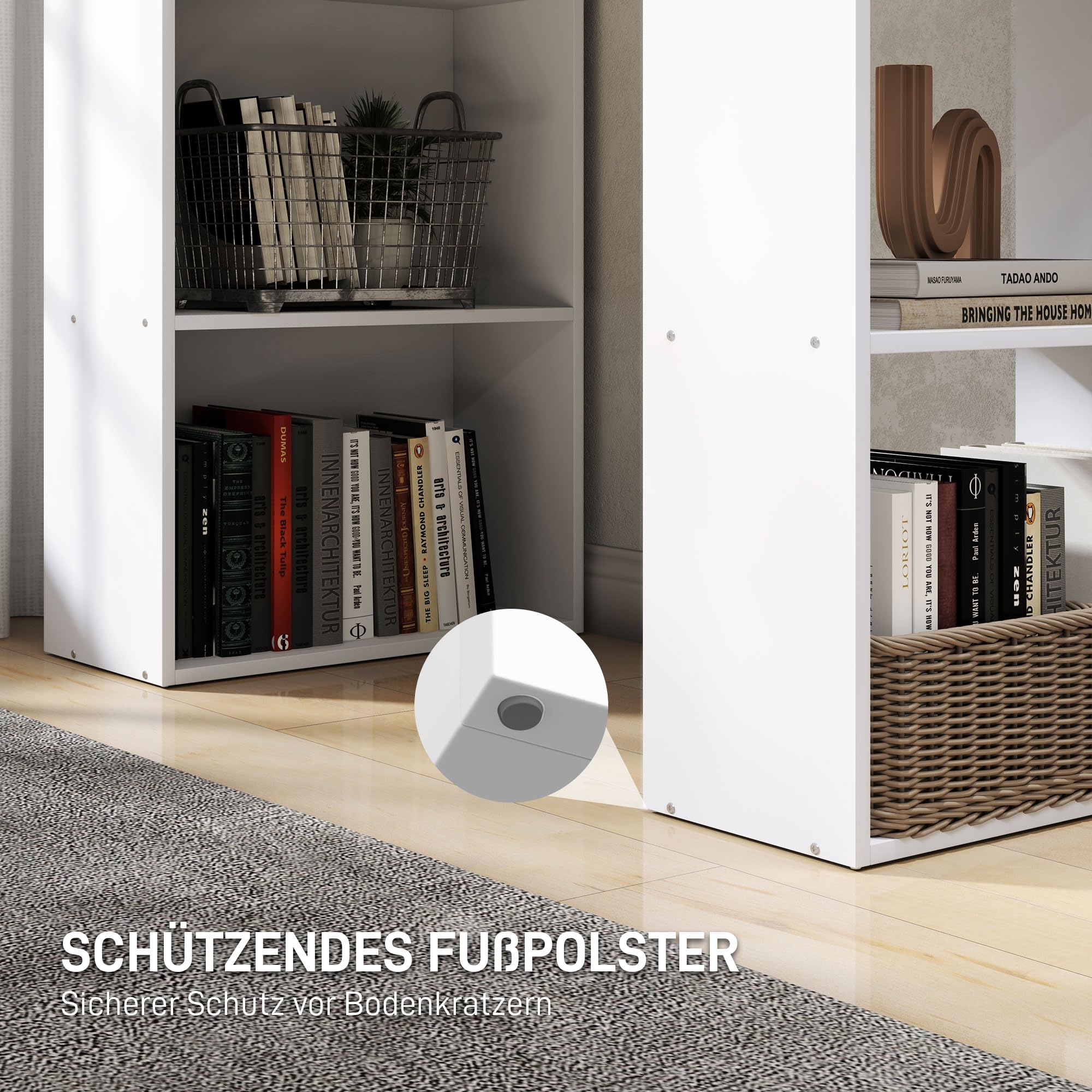 HOMCOM Schreibtisch mit Regal Computertisch 120 x 55 x 120 cm Weiß