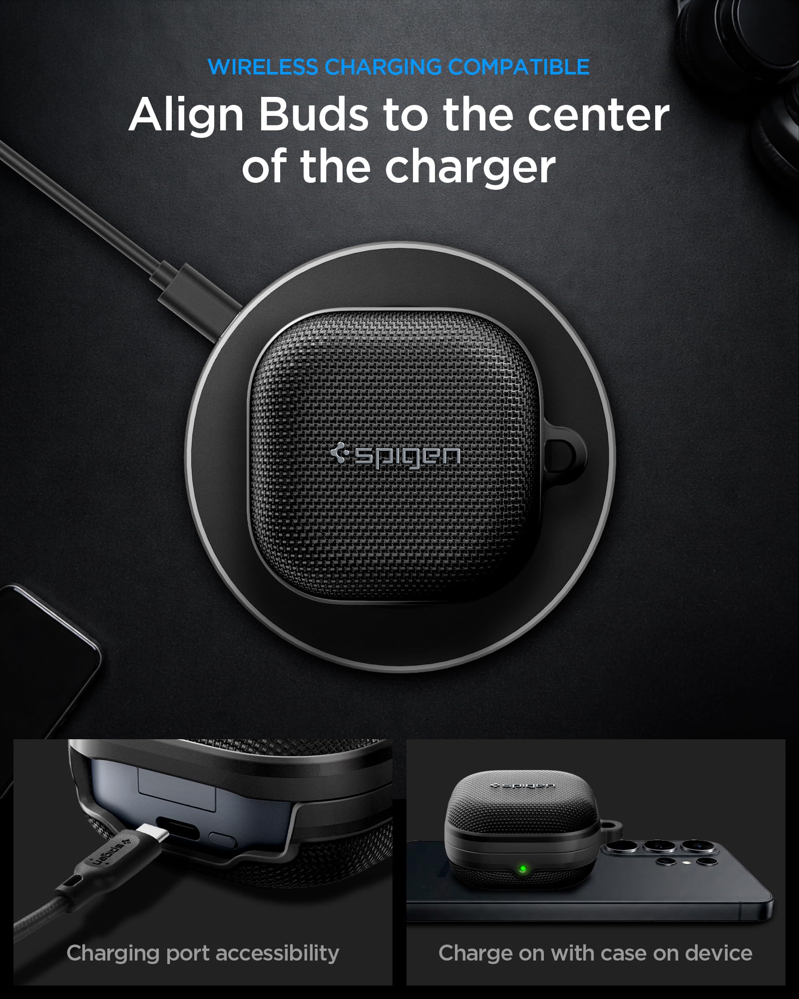 Spigen Cover Classic Fit Compatibile con Samsung Galaxy Buds 4 Pro/Galaxy Buds 4 (2026) - Nero Opaco