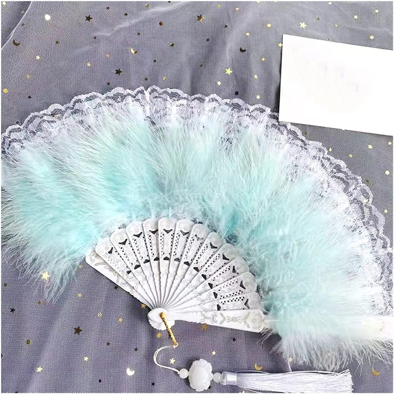 abanico plegable hecho a mano Abanico plegable de mano, abanico elegante de encaje a la moda para mujer, fiesta de baile, boda, abanico de mano, accesorio de tiro, decoración del hogar fiesta Fiesta