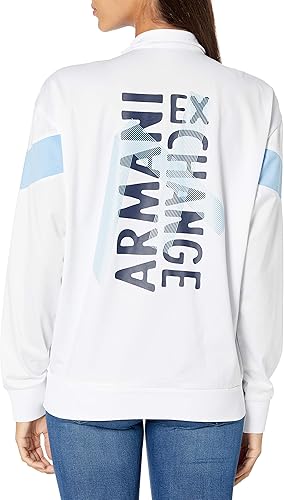Miniatura 2 de Armani Exchange Sudadera con cremallera completa a rayas de los años 80 con logotipo en la parte trasera