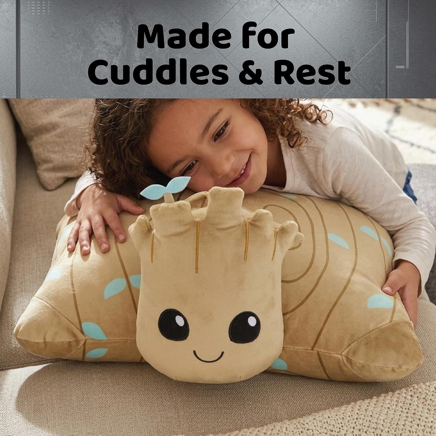 Pillow Pets Marvel Groot Soft Plush Folding Stuffed Animal and Kids Pillow – Official Guardians of the Galaxy Merchandise, 16 Inch, for Travel, Bedtime, and Play