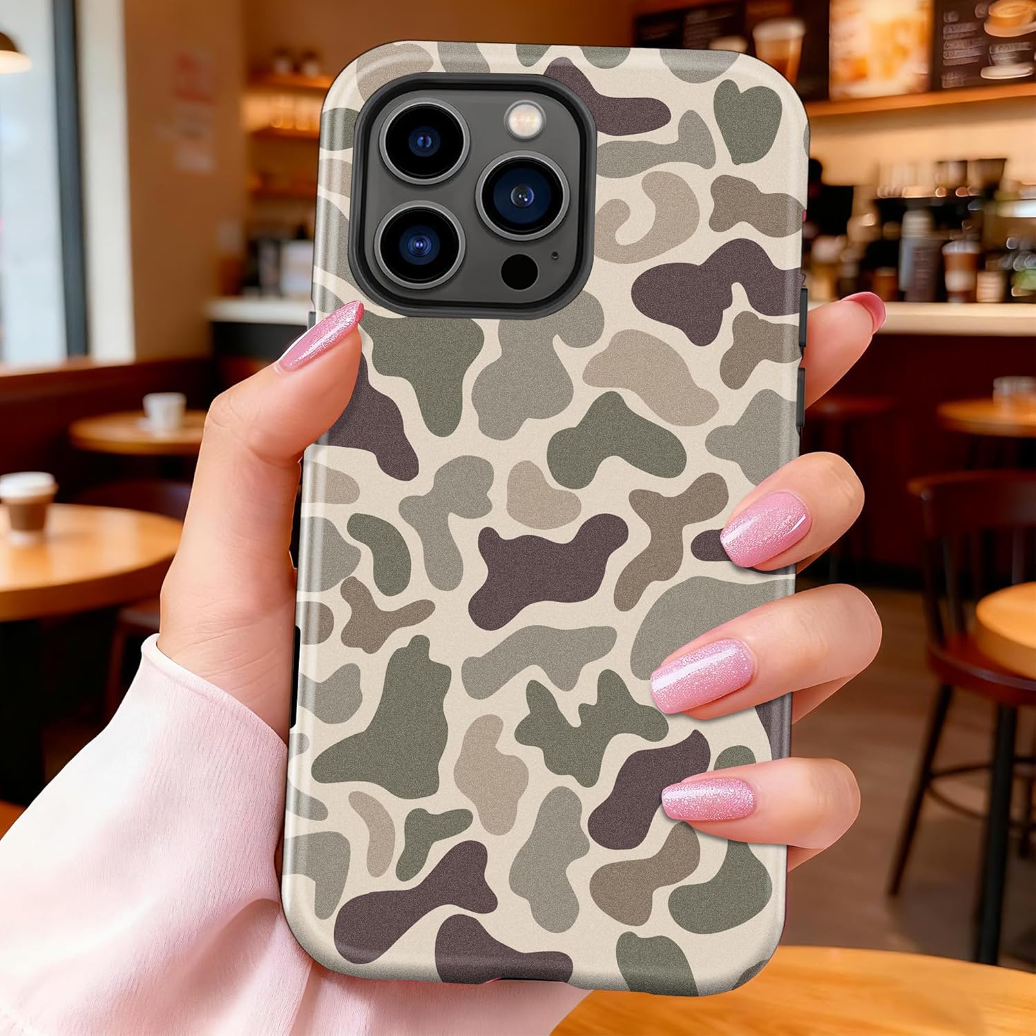 for iPhone 15 Case,Retro camo Design,Dual Layer Soft TPU Hard PC Bumper Case Design - Image 5