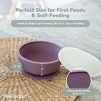 Vista 2 de WeeSprout Tazones de succión para bebés y niños pequeños (juego de 2) – 100% silicona con tapa de plástico – Suministros de alimentación a prueba