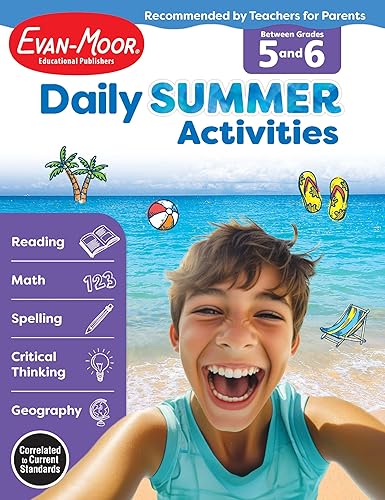 Evan-Moor Daily Summer Activities, Grade 5-6 Workbook, Prevent Learning Loss,