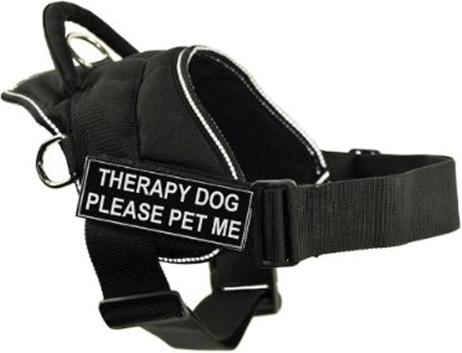 Dean & Tyler Fun Works Harness with Therapy Dog Do Not Pet Removable Velcro, Reflective Trim, Small