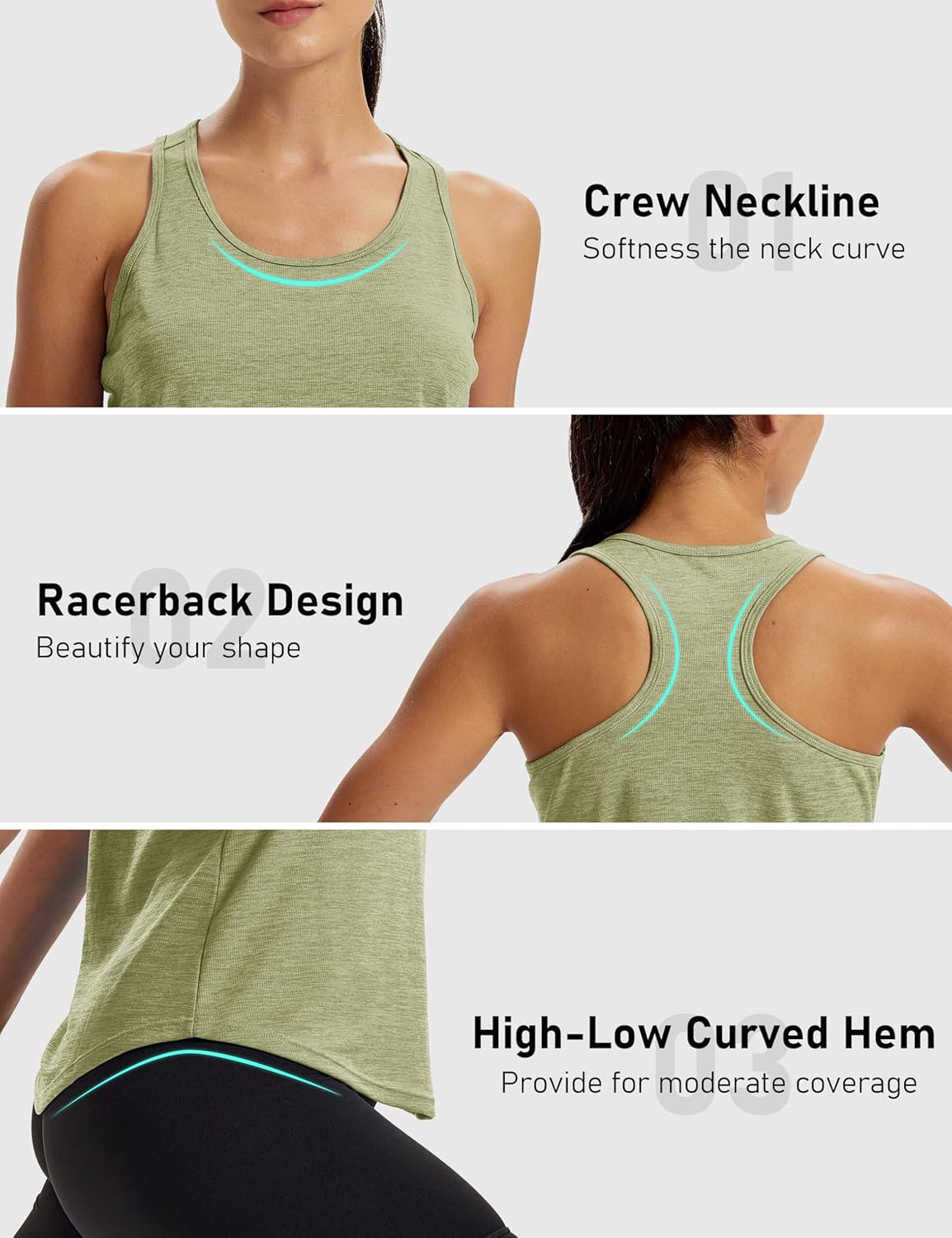 MAGCOMSEN Tank Top for Women Workout Athletic Tanks Sleeveless Racerback Yoga Muscle Pilates Top Running Gym Sports Tank - Image 4