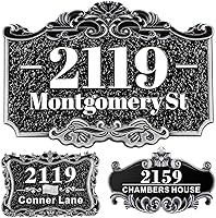 Vista 59 de Letrero de dirección personalizado, placa de dirección de número de casa, placa de dirección personalizada, metal o latón antiguo acrílico