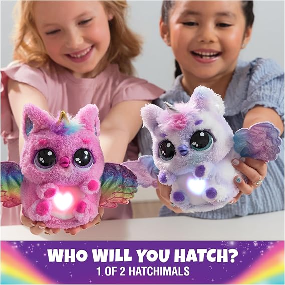 Hatchimals Alive Mysterious Egg Pufficorn – magic self-extracting egg about 25cm tall, with interactive surprise plush toy, for kids over 5 years old
