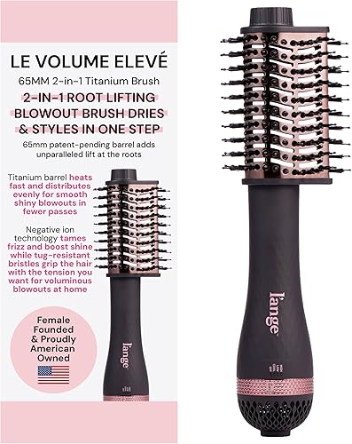 Miniatura 9 de L'ANGE Hair Le Volume Elevé 65MM 2-en-1 Secador de Cepillo de Titanio Secar y Peinar Único Barril de Forma Lágrima 3 Ajustes de Calor Flujo