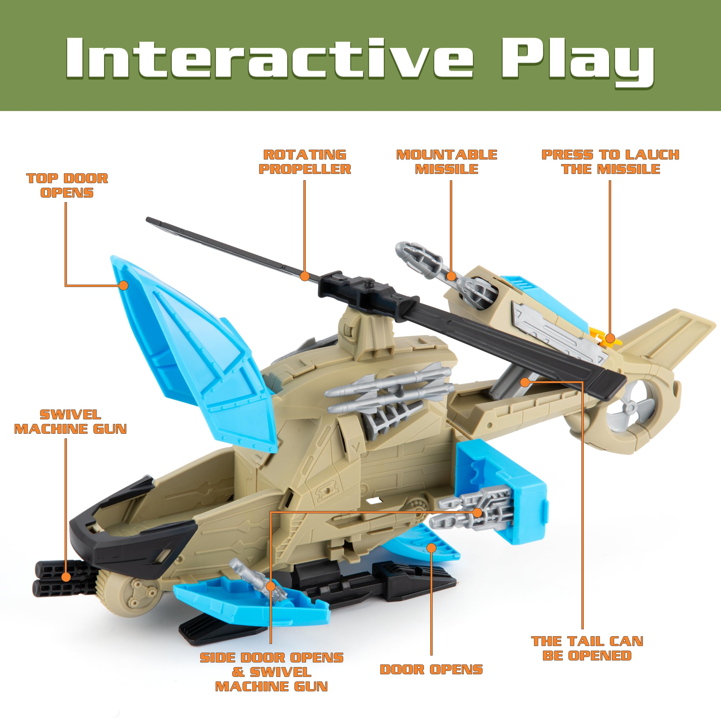 Juguetes militares de helicóptero, juego de juguetes del ejército con 10 vehículos, tanques, aviones, aviones, hombres del ejército y tapete de juego, regalo de cumpleaños para niños 4