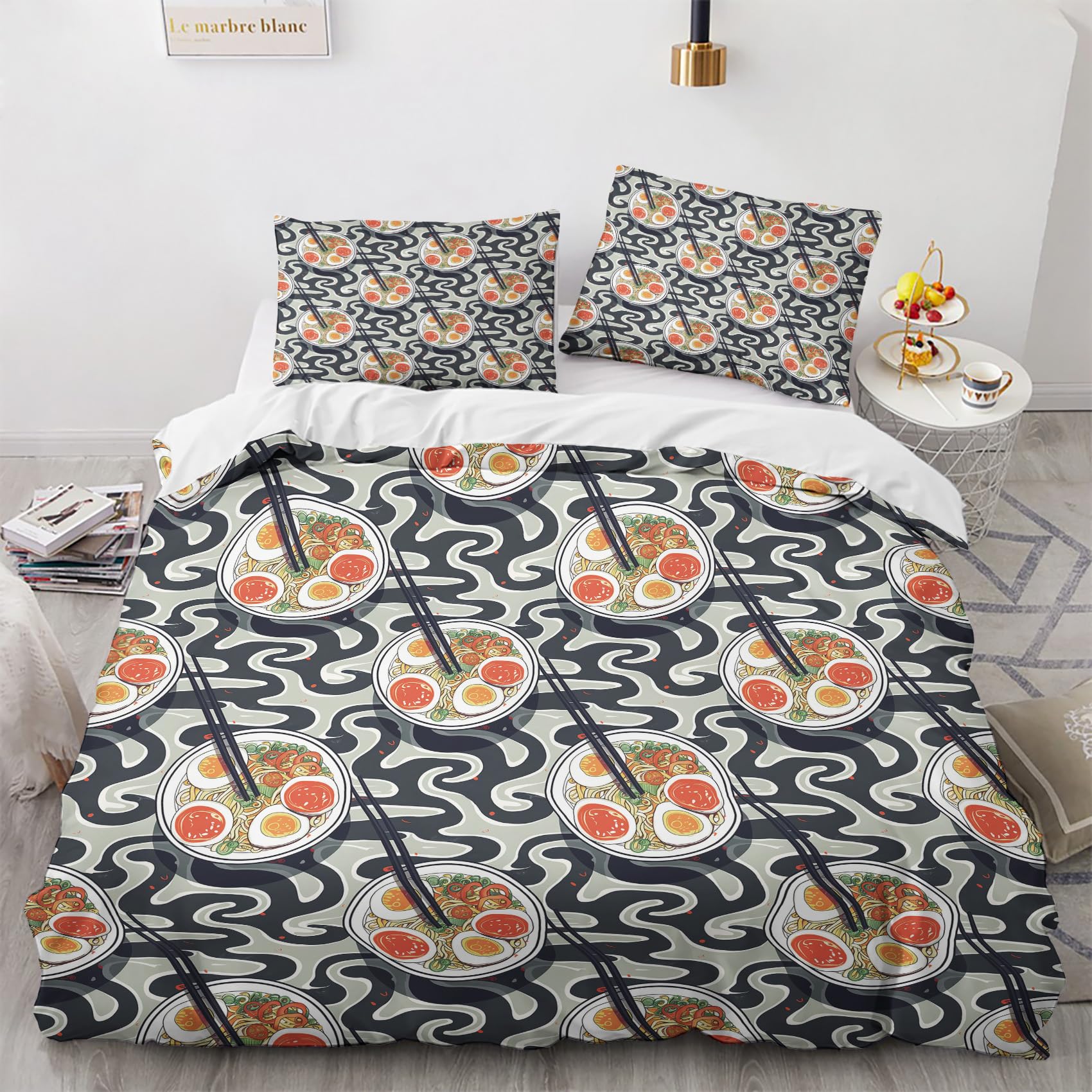 Housse de Couette Impression 3D Gourmet douce et confortable en polycoton 200x200