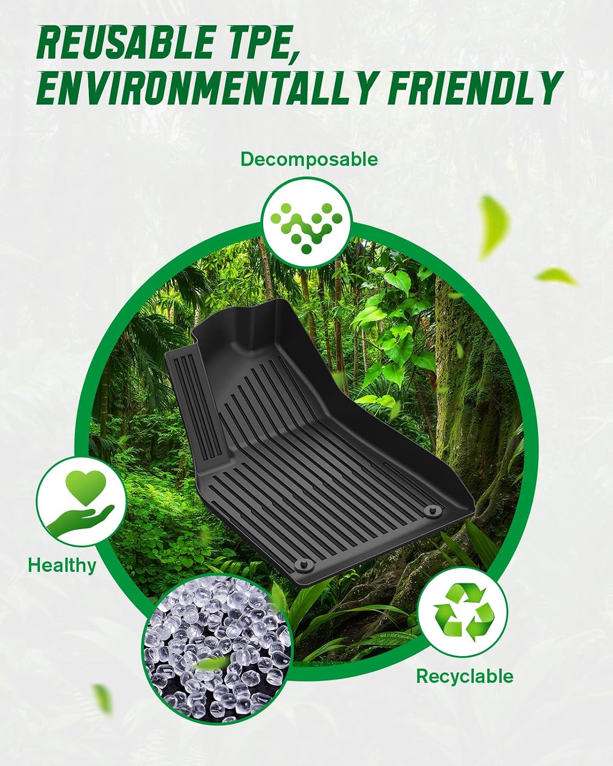 VIWIK Model Y Juniper Floor Mats 2026 2025 5-Seater, All Weather Protection, Custom Fit, Non-Slip, TPE, Easy to Clean & Install, Durable, Waterproof, Wear-Resistant, Full Coverage