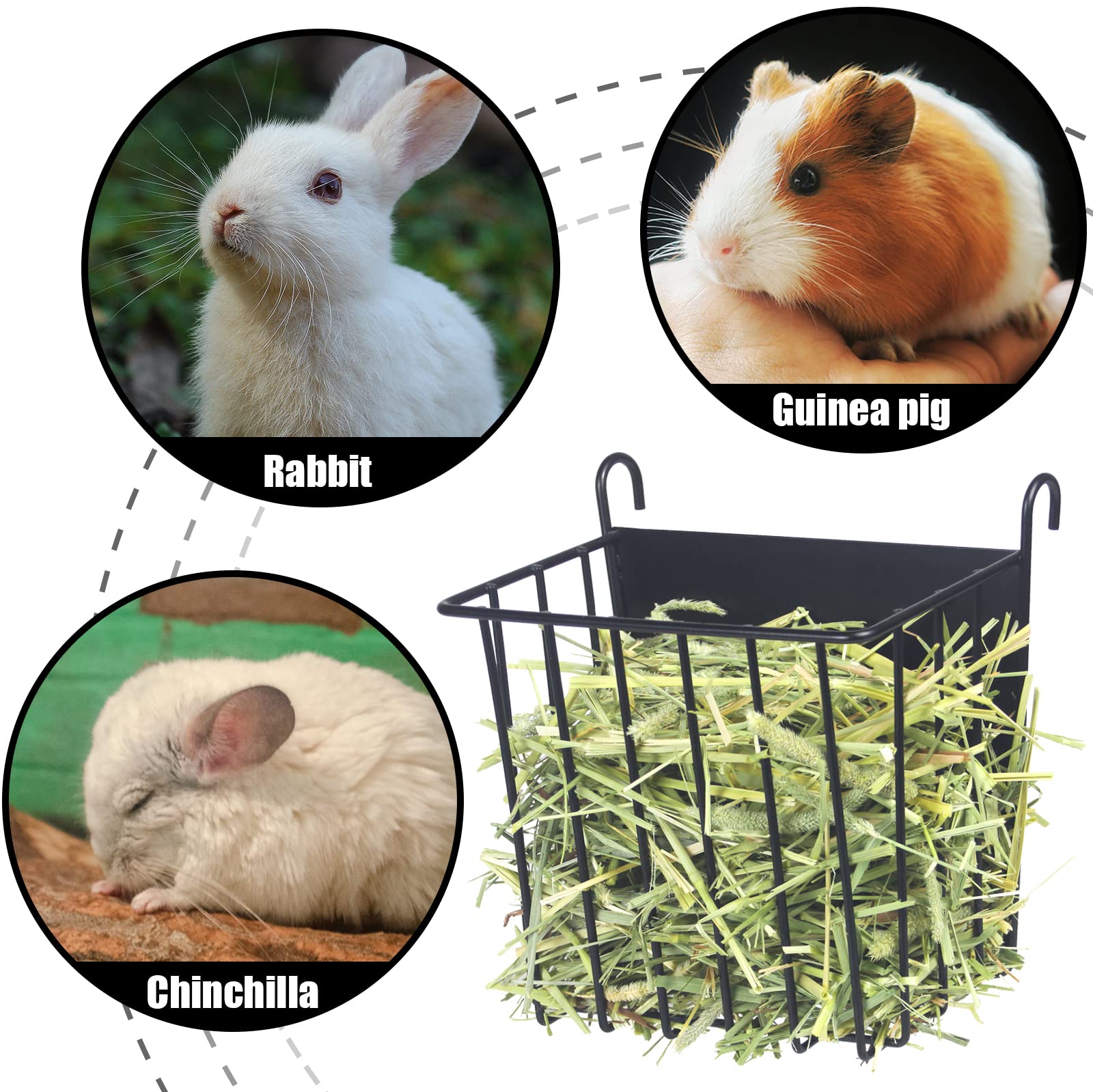 DEVIER Metal Rabbit Hay Feeder, Heavy-Duty, 6.9x4.7x6.6 in, for Multiple Pets - image 2