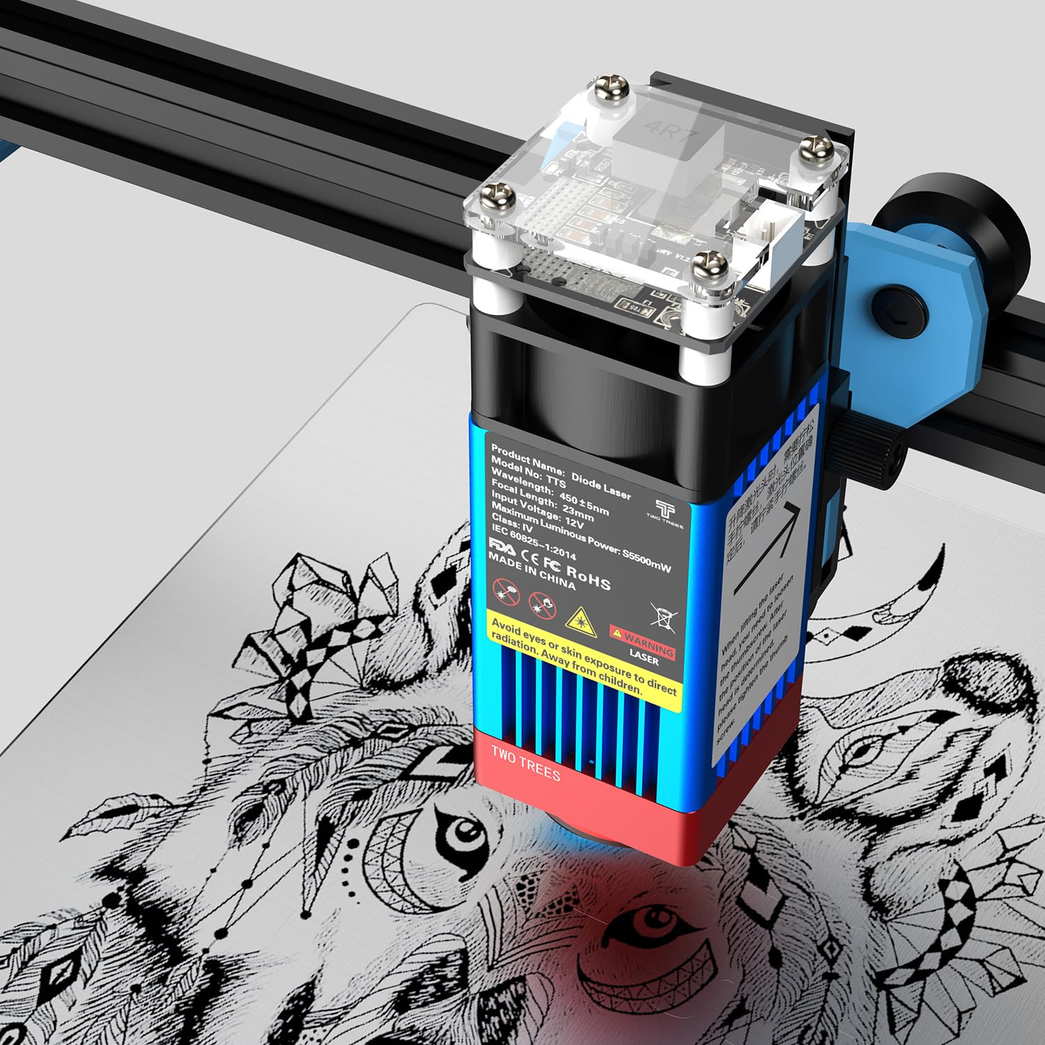 Gravador a laser Twotrees TTS55 Pro 40W Máquina de gravação a