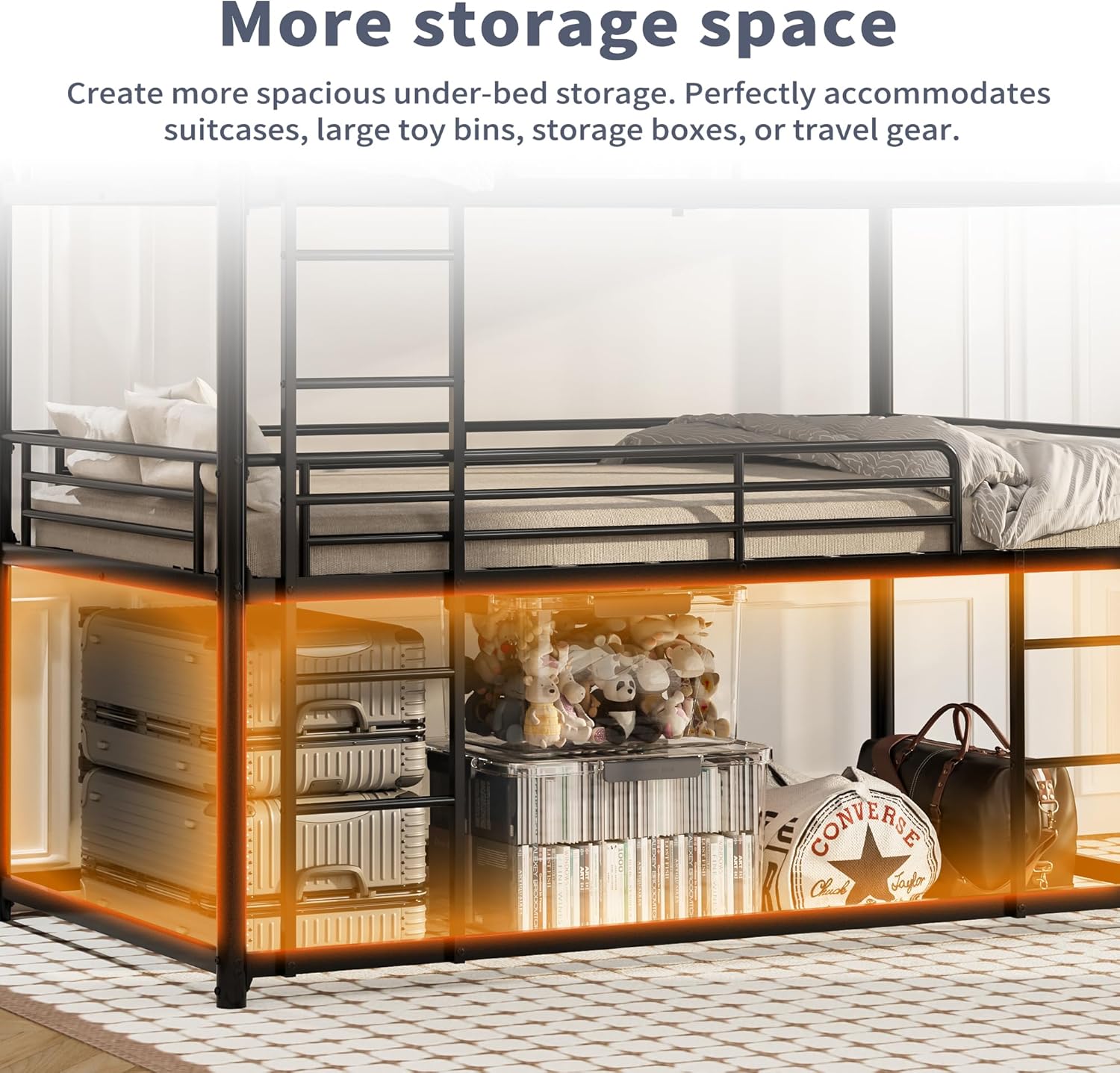 Triple Bunk Bed for Kids,Twin Over Twin Over Twin Metal Bunkbeds with Ladder for Kids Teens Bedroom, No Box Spring Needed, Easy Assembly