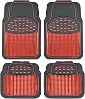 Vista 7 de Tapetes de caucho metálicos BDK para automóvil, SUV y camión - Protección resistente semiajustable de 2 colores, Azul