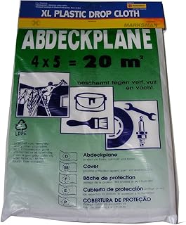 WATERPROOF LDPE XL 4M X 5M PLASTIC DROP CLOTH / DUST SHEET / DECORATING PROTECTOR SHEET / FURNITURE COVER by Marksman