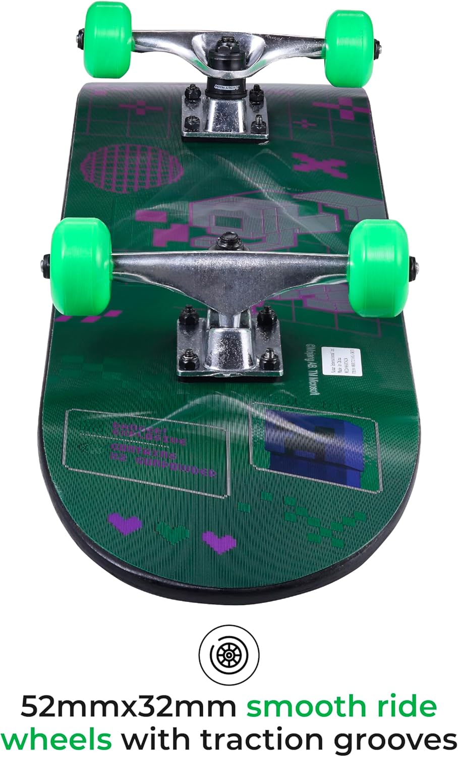 31" Lenticular Skateboard with Pro Trucks, Full Grip Tape, 9-Ply Maple Deck, Ideal for All Experience Levels