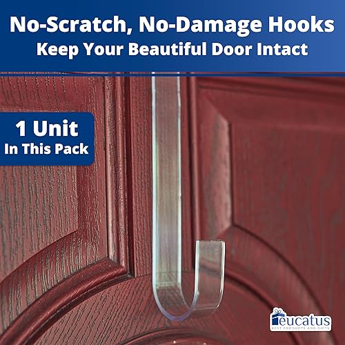 Miniatura 3 de Gancho de corona que no se raya, 100 % transparente, de 12 pulgadas. Ganchos de corona de Navidad para decoraciones de otoño, Halloween, para