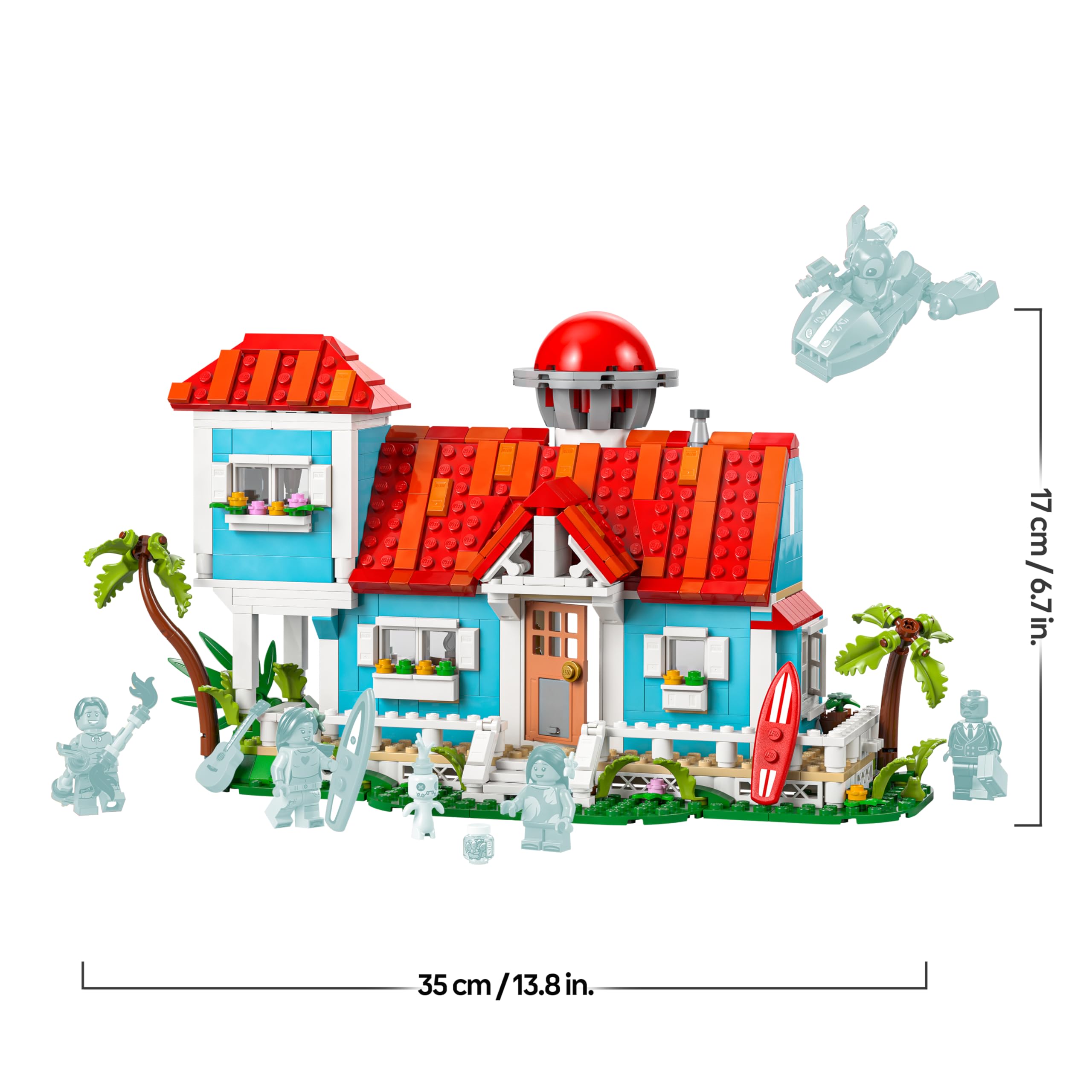 LEGO | Disney Casa sulla Spiaggia di Lilo e Stitch - Modellino Giocattolo con 6 Stanze, Osservatorio, Astronave e 5 Minifigure, Giochi per Bambine e Bambini da 9 Anni, Idea Regalo di Compleanno 43268