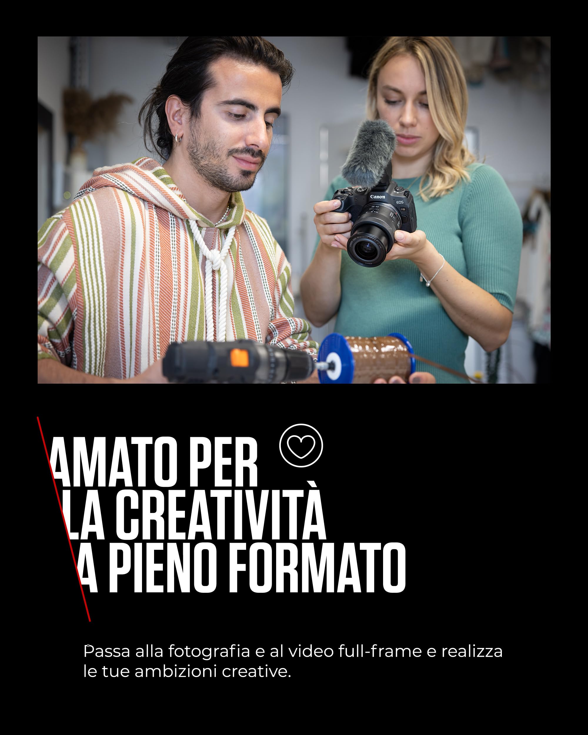 Canon EOS R8 + RF 24-50mm F4.5-6.3 + 2x Batterie (Kit Batteria Aggiuntiva) - Fotocamera Digitale Mirrorless - Sensore CMOS Full-Frame da 24,2 MP - Dual Pixel CMOS AF II - Composizione Integrata